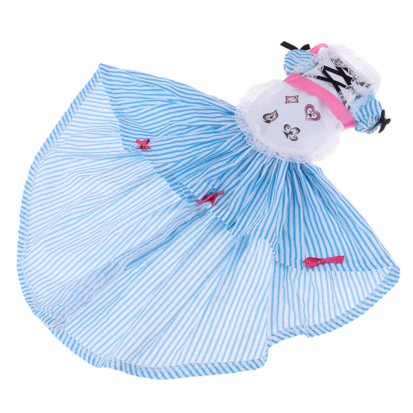 1/4 BJD Dress Blue Stripes Lolita Dress For Night Lolita Doll Accessory
