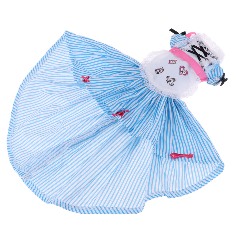 1/4 BJD Dress Blue Stripes Lolita Dress For Night Lolita Doll Accessory