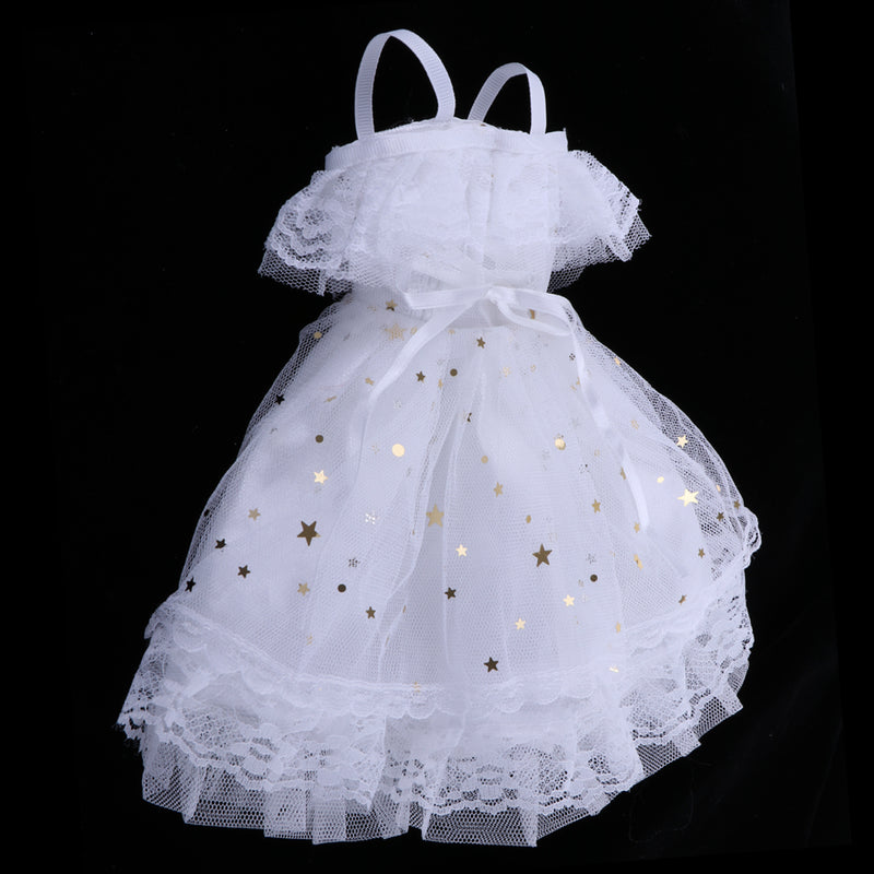 1/4 BJD Dress Off Shoulder Lace Mesh Princess Dress White For Night Lolita