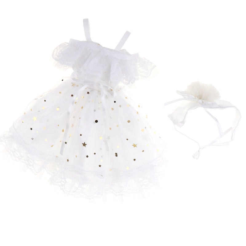 1/4 BJD Dress Off Shoulder Lace Mesh Princess Dress White For Night Lolita