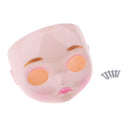 Doll DIY Changing Face Shell with Lip Lines Eyebrow for 12inch Takara RBL Blythe Faceplate Head Screws Set