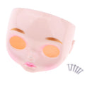 Doll DIY Changing Face Shell with Lip Lines Eyebrow for 12inch Takara RBL Blythe Faceplate Head Screws Set