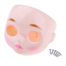 Doll DIY Changing Face Shell with Lip Lines Eyebrow for 12inch Takara RBL Blythe Faceplate Head Screws Set