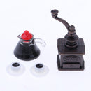 1:12 Scale Dollhouse Miniature Furniture Coffee Maker with Coffee Pot & Cups Set Model
