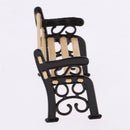 1:12 Dollhouse Furniture Mini Metal Bench with Street Lamp Garden Patio Accessories