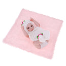 26cm Soft Silicone High Simulation Baby Girl Doll in White Skirt for Kids Birthday Gift