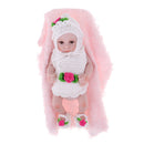 26cm Soft Silicone High Simulation Baby Girl Doll in White Skirt for Kids Birthday Gift