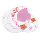 Baby Doll Lovely Cartoon Dummy Pacifier Reborn Magnetic Pacifier Toy Accessories Pink & Clear
