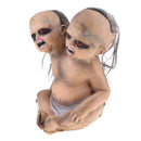 Double Heads Red Eyes Creepy Ghost Doll for Halloween Day Props Party Decoration