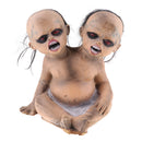 Double Heads Red Eyes Creepy Ghost Doll for Halloween Day Props Party Decoration