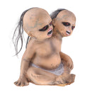 Double Heads Red Eyes Creepy Ghost Doll for Halloween Day Props Party Decoration
