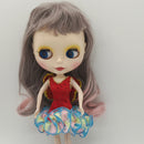 Mixed Color Curls BJD Dolls Hairpiece With Bangs For 1/6 Blythe Takara Dolls