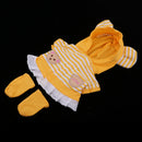 2pcs Lovely Hooded Skirt & Socks Set Yellow for 25cm Mellchan Doll Accessories