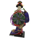 12inch Japanese Kimono Geisha Doll Kokeshi Handicraft Home Decor Purple Clothes with Cloak