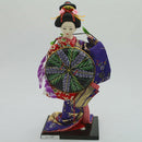 12inch Japanese Kimono Geisha Doll Kokeshi Handicraft Home Decor Purple Clothes with Cloak