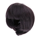 Cute Girl Bangs Short Hair Wig Hairpiece for 1/3 Doll DIY Making Accessories Black Brown