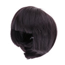 Cute Girl with Bangs Short Hair Wig Hairpiece for 1/4 Doll DIY Making Accessories Black Brown