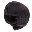 Cute Girl Bangs Short Hair Wig Hairpiece for 1/6 Doll DIY Making Accessories Black Brown