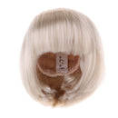 Cute Girl Bangs Short Hair Wig Hairpiece for 1/6 Doll DIY Making Accessories White