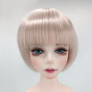 Cute Girl Bangs Short Hair Wig Hairpiece for 1/6 Doll DIY Making Accessories White