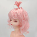 1/6 Dolls Hair Medium-length Curly Wig For 1/6 Bjd YOSD Doll Accessory Pink