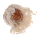 1/6 Dolls Hair Medium-length Curly Wig Neat Bangs For 1/6 Bjd YOSD Doll Light Golden