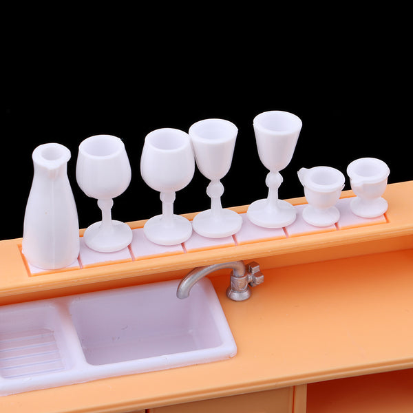 1/12 Scale Dollhouse Miniature Furniture Plastic Delxue Kitchen Set Orange