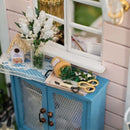 DIY Two-Sided Wood Dolls House Miniature Furniture + LED + Voice Control Switch + Dust Cover Kit