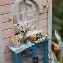 DIY Two-Sided Wood Dolls House Miniature Furniture + LED + Voice Control Switch + Dust Cover Kit