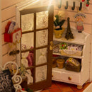 DIY Two-Sided Wood Dolls House Miniature Furniture + LED + Voice Control Switch + Dust Cover Kit