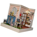 DIY Two-Sided Wood Dolls House Miniature Furniture + LED + Voice Control Switch + Dust Cover Kit