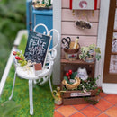 DIY Two-Sided Wood Dolls House Miniature Furniture + LED + Voice Control Switch + Dust Cover Kit