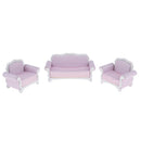 3Pcs European Striped Sofa Living Room Furniture 1/12 Dollhouse Miniature
