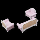 3Pcs European Striped Sofa Living Room Furniture 1/12 Dollhouse Miniature