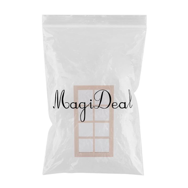 1/12 Wooden 8-Pane Frame for Dolls House Door Window Parts DIY Making Accessories Room Items Decoration