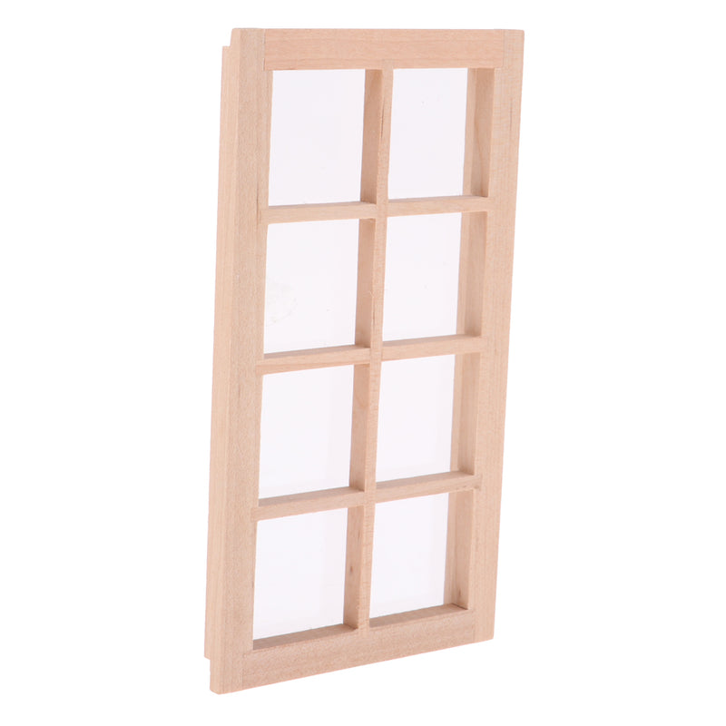 1/12 Wooden 8-Pane Frame for Dolls House Door Window Parts DIY Making Accessories Room Items Decoration