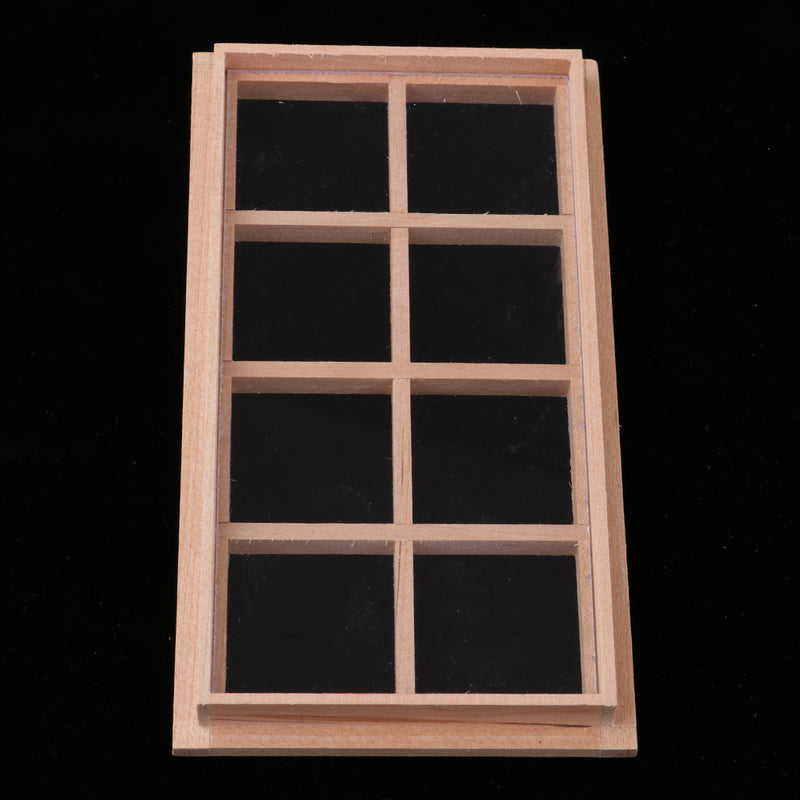 1/12 Wooden 8-Pane Frame for Dolls House Door Window Parts DIY Making Accessories Room Items Decoration