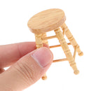 Wooden Tall Bar Stool Dolls House Miniature Pub Furniture Decoration Accessory 1/12th
