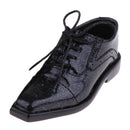 Fashion Black Laced Leather Shoes 1/3 BJD SD17 Uncle Shoes for DOD MSD DZ70 Dolls Clothing Accessory