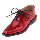Delicate Red Laced Leather Shoes Outfit for 1/3 BJD SD17 Uncle DOD AOD Hound Dolls Accessories