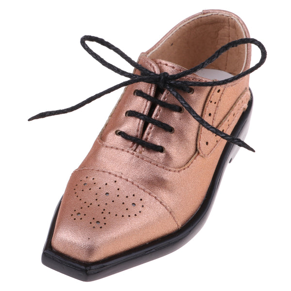 1/3 BJD SD17 Uncle Shoes Laced Leather Shoes for MSD SD DOD Ball Jointed Doll Outfit Champagne Color