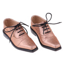 1/3 BJD SD17 Uncle Shoes Laced Leather Shoes for MSD SD DOD Ball Jointed Doll Outfit Champagne Color