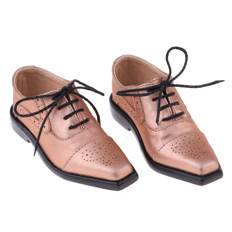 1/3 BJD SD17 Uncle Shoes Laced Leather Shoes for MSD SD DOD Ball Jointed Doll Outfit Champagne Color
