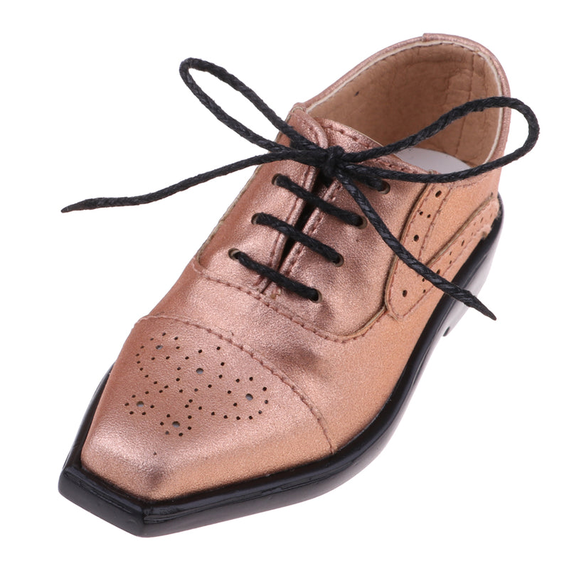 1/3 BJD SD17 Uncle Shoes Laced Leather Shoes for MSD SD DOD Ball Jointed Doll Outfit Champagne Color