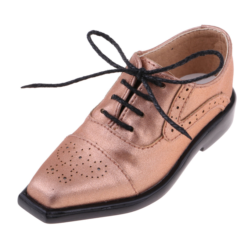 1/3 BJD SD17 Uncle Shoes Laced Leather Shoes for MSD SD DOD Ball Jointed Doll Outfit Champagne Color