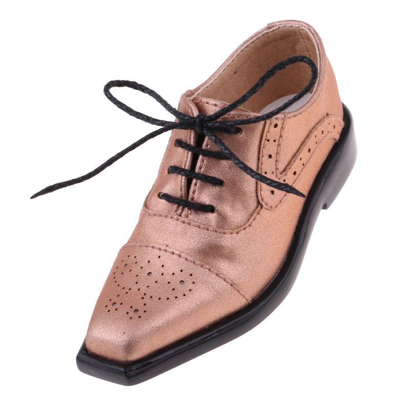1/3 BJD SD17 Uncle Shoes Laced Leather Shoes for MSD SD DOD Ball Jointed Doll Outfit Champagne Color