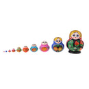 10 Pieces Set Strawberry Patterns Wooden Russian Nesting Dolls Stacking Matryoshka Toy Home Office Decoration
