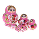10 Pieces Hand Painted Flower Girls Wooden Russian Nesting Dolls Matryoshka Set