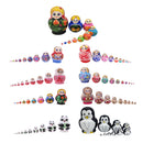 10pcs Russian Nesting Dolls Handcrafted Girls Russian Matryoshka Colorful