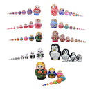 10pcs Russian Nesting Dolls Handcrafted Girls Russian Matryoshka Colorful